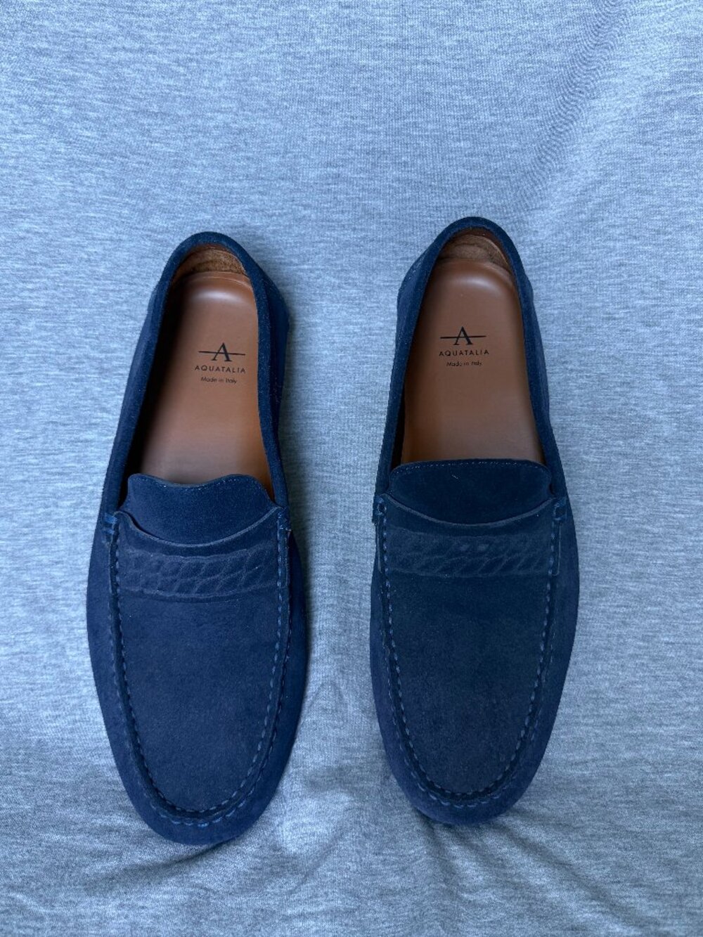 Aquatalia Blue Suede Loafers - Men's 9.5
